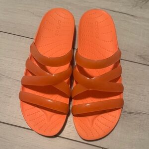CROCS Vibrant Orange Slide Sandals